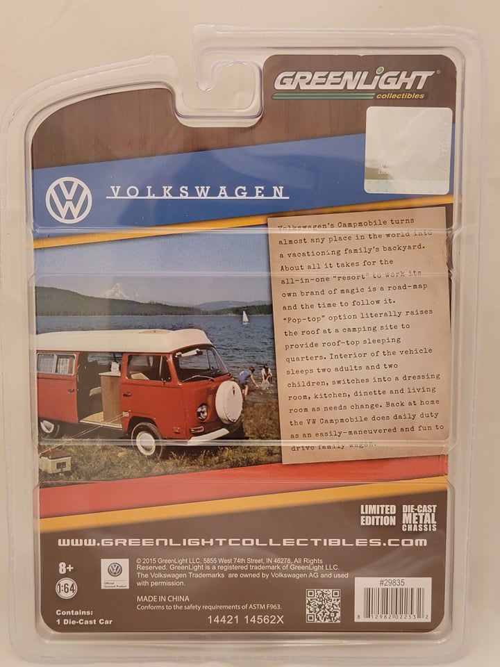 Miniature Greenlight 1/64 Volkswagen Type 2 T2B 1978 - The Great Outdoors Series 3 Chase (NG76), Occasion